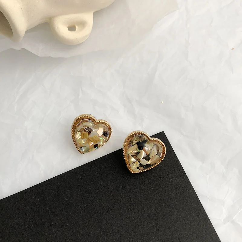 

Luokey Korean Fashion Round Resin Stud Earrings For Women Heart Acrylic Alloy Earings Minimalist Jewelry Pendientes Dropshipping