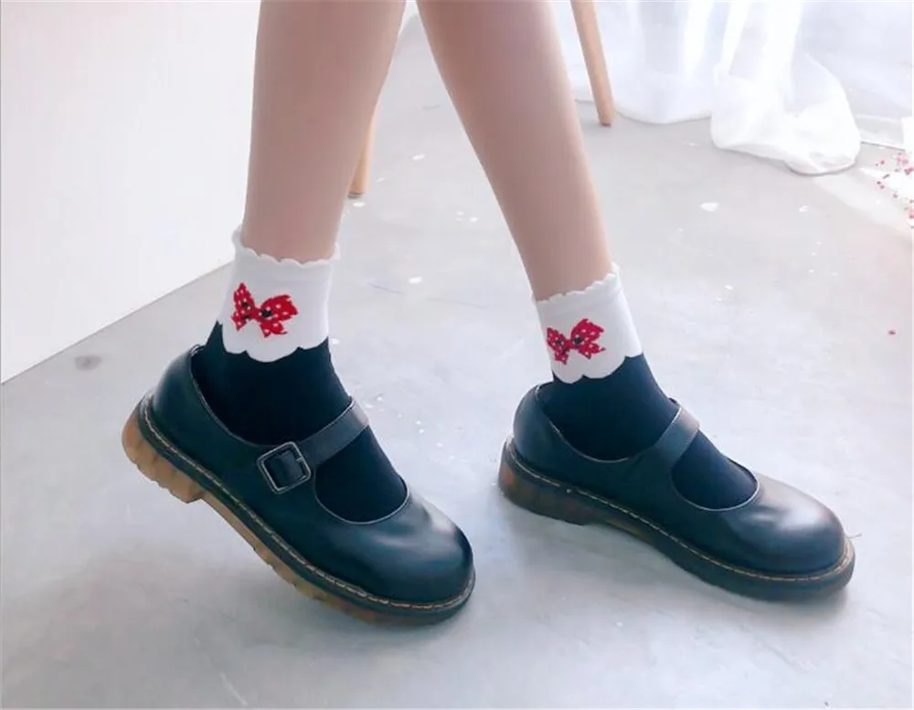 Women Socks Winter Cute Ladies Female Thermal Warm Cartoon bow B733 | Stockings Tights &amp