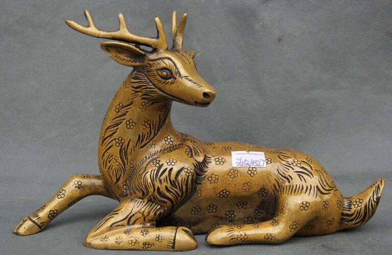 10 &quotКитайский Фэншуй Бронзовый медный пятнистый олень благоприятное Животное