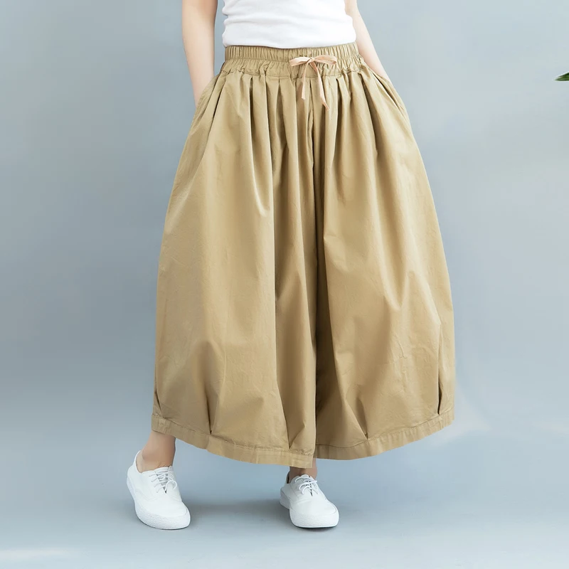 

Женские широкие брюки, повседневные свободные брюки в форме фонарика, с эластичной талией, на весну и лето, 2020