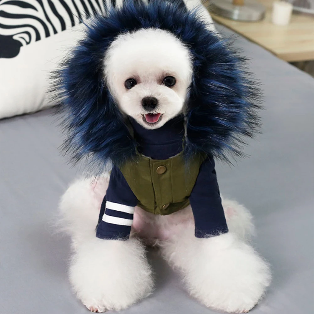Теплая зимняя одежда для собак роскошное меховое пальто толстовки ветрозащитная