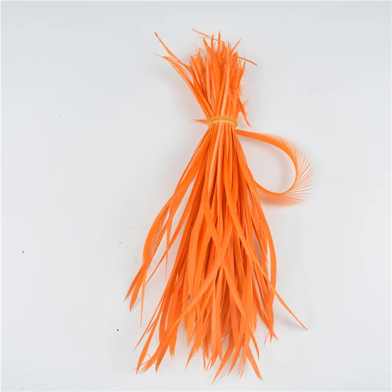 Orange Натуральные окрашенные гусиные перья для рукоделия 5-7 дюймов/13-18 см DIY Plume украшения перья для изготовления ювелирных изделий Перья DIY Декор - Цвет: Orange