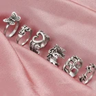 EN винтажное серебряное кольцо с крыльями ангела для женщин готический панк стимпанк СЕРДЦЕ Бабочка череп кольцо наборы вечерние ювелирные изделия 2021