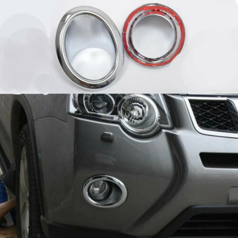 4 шт. ABS Хромированная передняя и лампа заднего противотуманного фонаря Накладка