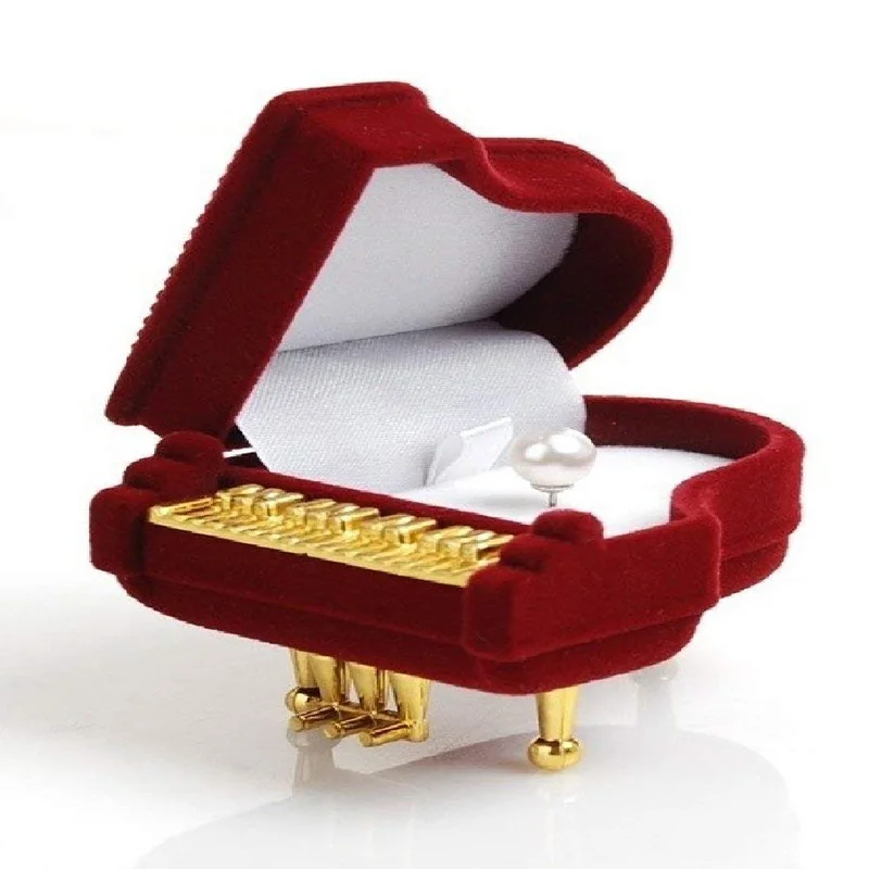 

Velvet Piano Ring Box Earring Pendant Jewelry Treasure Wedding Gift