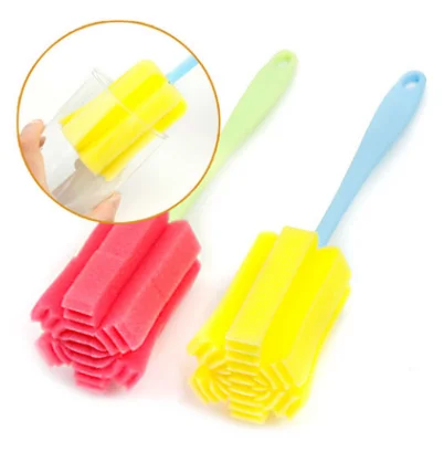 

Простая и прочная щетка для стаканчиков, пластиковая щетка для бутылок, губка, щетка для чистки стаканов, кухонная щетка для чистки