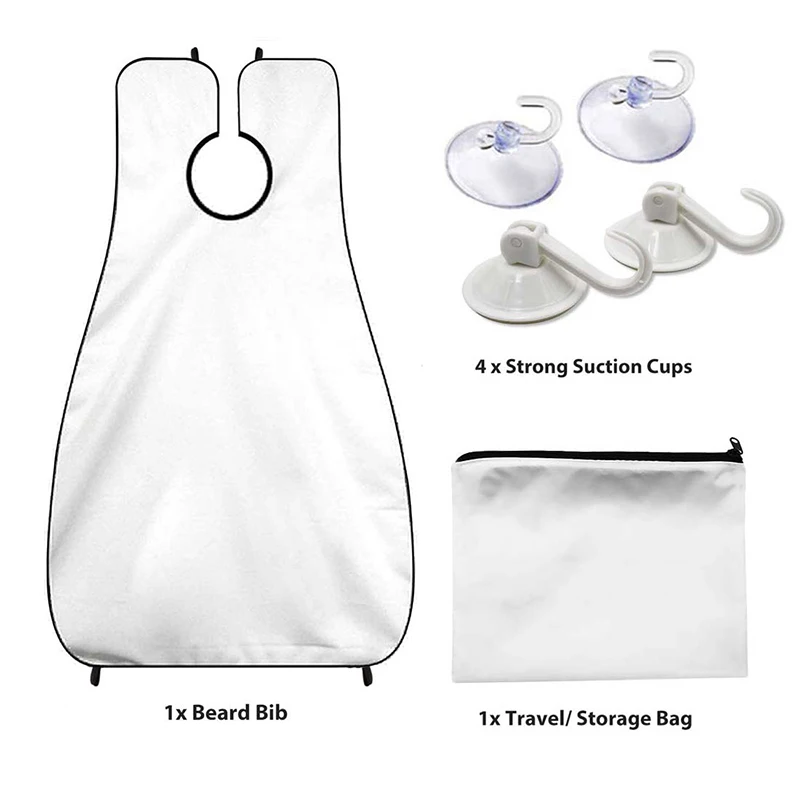 

Beard Shaving Bib for Men Beard Trimming Apron with 4 Suction Cup and Storage Bag Beard Groomings Kit BFC996