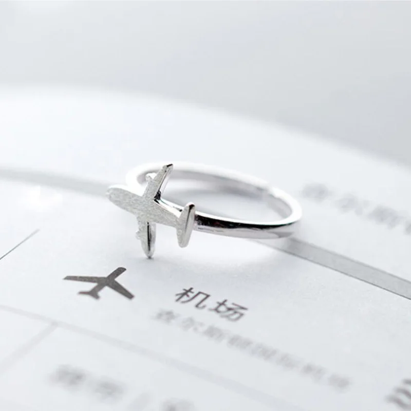 Trustdavis серебро 925 пробы милый самолет самолёт серьги кольцо подвеска ожерелье для