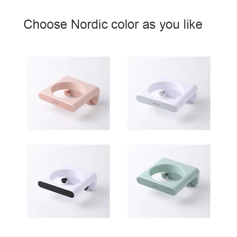 

1PC Hair Dryer Rack Punch-free Wall-mounted Hair Dryer Bracket Eco-friendly Durable Square Rack For Bathroom Storage Supplies