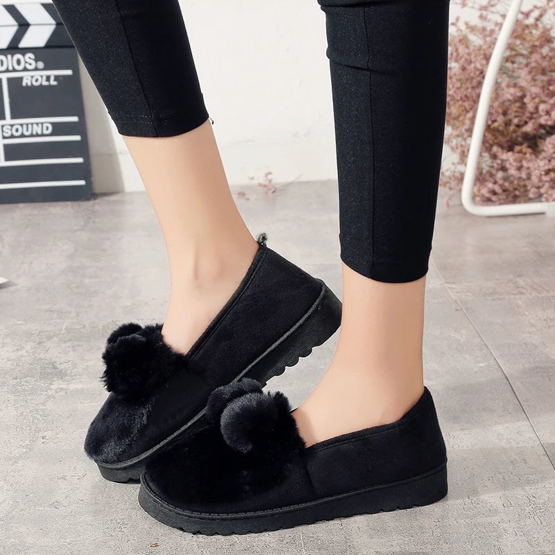 2020 New Winter Snow Boots Women Ankle Boots Ladies Suede Leather Warm Plush Women's Boots FemaleFlat Shoes