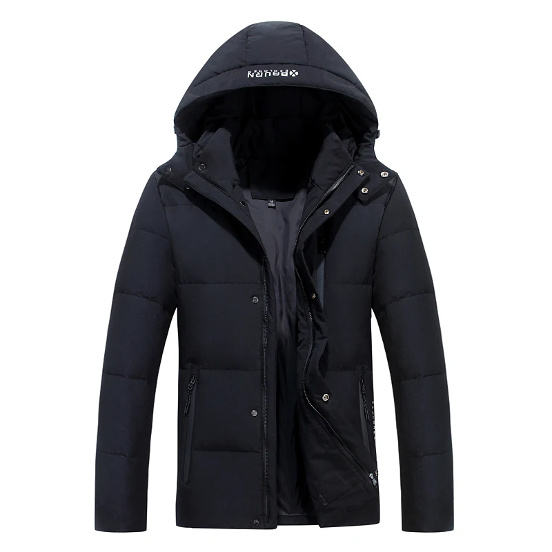 2022 Brand Winter Down Jacket Men Hooded High Quality Thick 90% White Duck Down Coat Men Parka Warm Solid Zipper Black Outwear