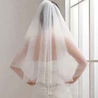 bridal veils two layers free size white ivory tulle in stock wedding veils with comb newest wedding accessory
