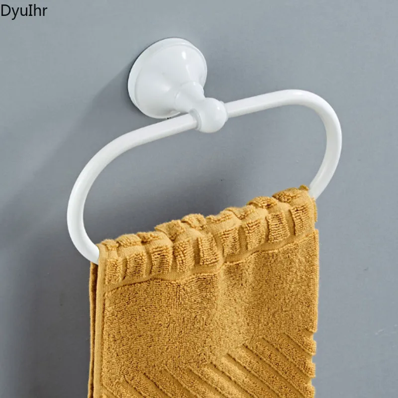 

WhiteTowel Holder Brass Black Wall Mounted Ellipse Kithen Lavatory Antique Bath Towel Bracket Ring Hanger Bathroom Rack Copper
