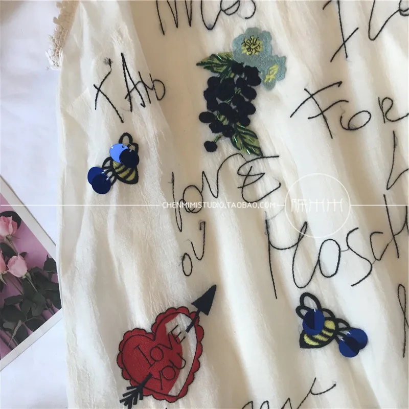 

2021 Summer New Fashion Mini Dress Women Sweet Flower Love Sequins Embroidery A-line Dress Ladies Sleeveless Loose Tank Dresses