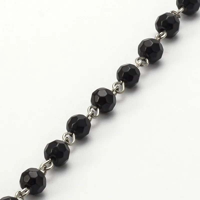 Цепочка Из граненых круглых стеклянных бусин ручной работы для изготовления