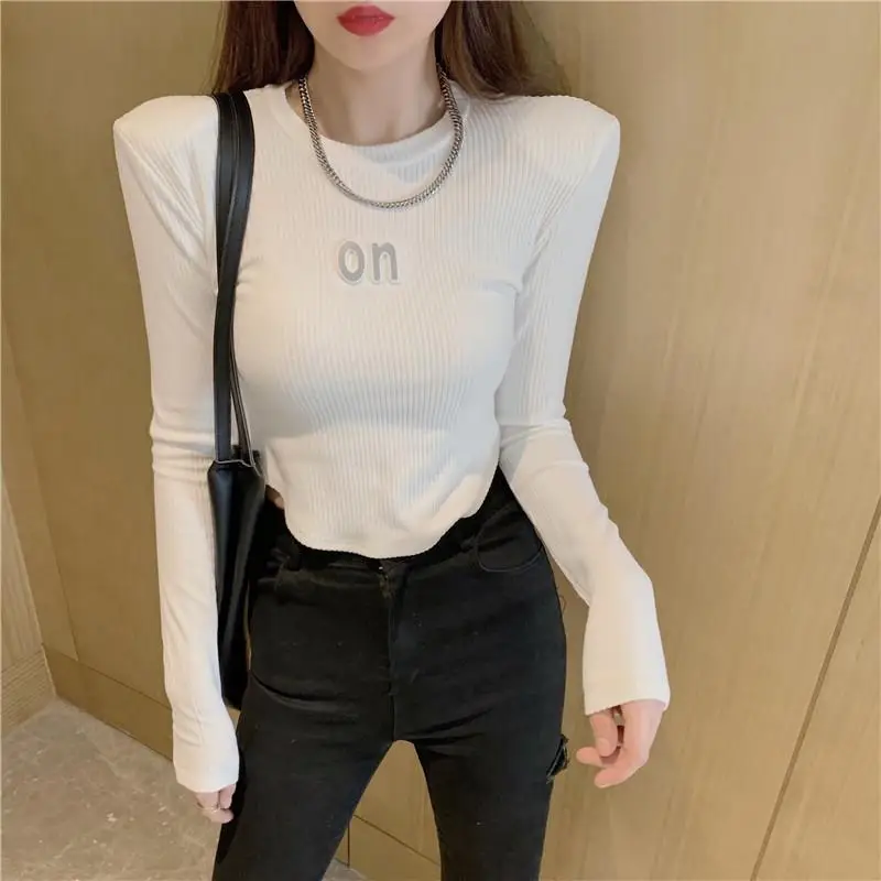 

Женская футболка с длинным рукавом, с принтом букв