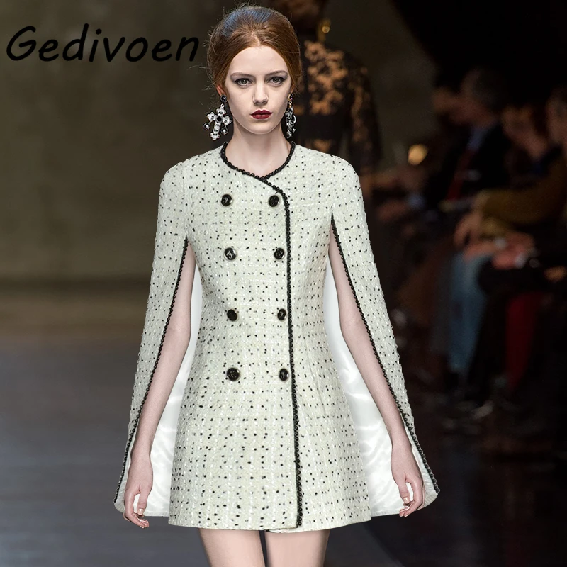 

Женская двубортная накидка Gedivoen, осенне-зимняя Свободная куртка с бисером, 2021