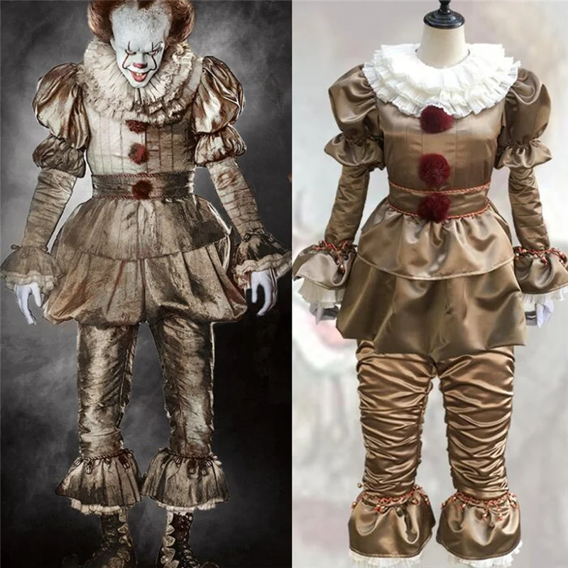Маска Pennywise для косплея страшный костюм клоуна красивое платье Хэллоуина