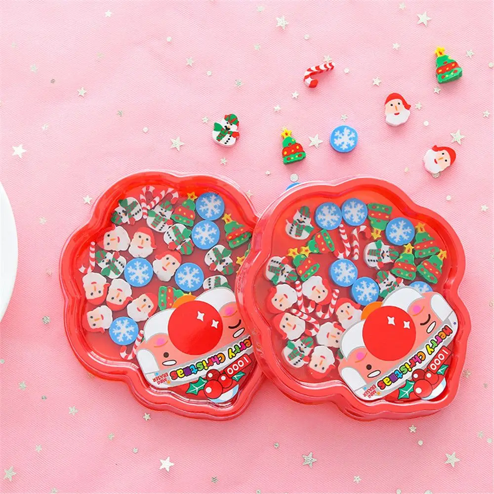 36Pcs/Box Cute Mini Christmas Series Erasers Kawaii Stationery for Kids Children Gifts Pencil Rubbers material escolar | Канцтовары для