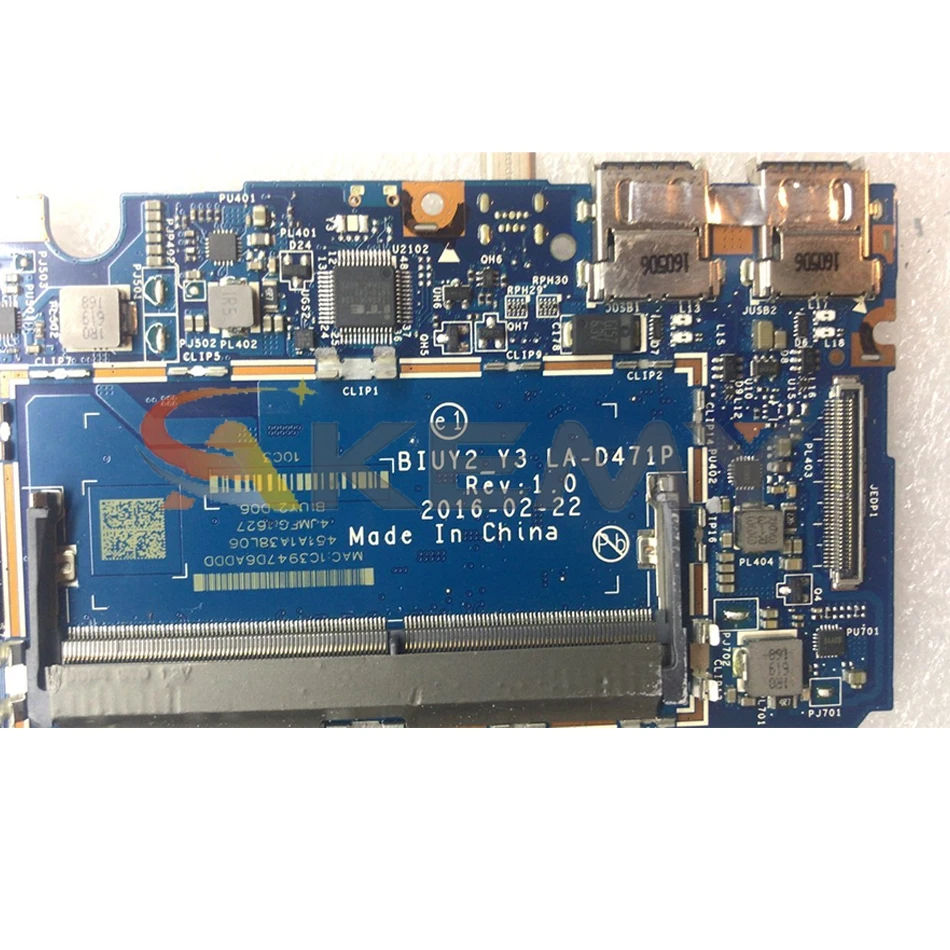 

Akemy For Lenovo Yoga710-15isk Yoga 710-15iSk BIUY2_Y3 LA-D471P Laptop Motherboard CPU I7 6500U GT940M 2G 100% Test OK