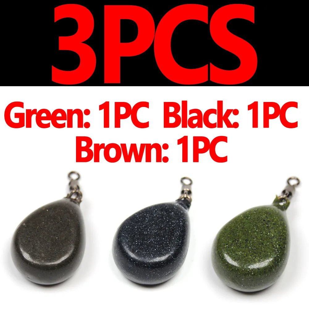 3 PCS Mix Colors JIGEECARP 3 шт. для ловли карпа конические плоские грушевидные свинцовые грузила Pebble Вес 58 г/2 унции с имитирующим покрытием свинцовые грузила для рыбалки - Цвет: 3 PCS Mix Colors