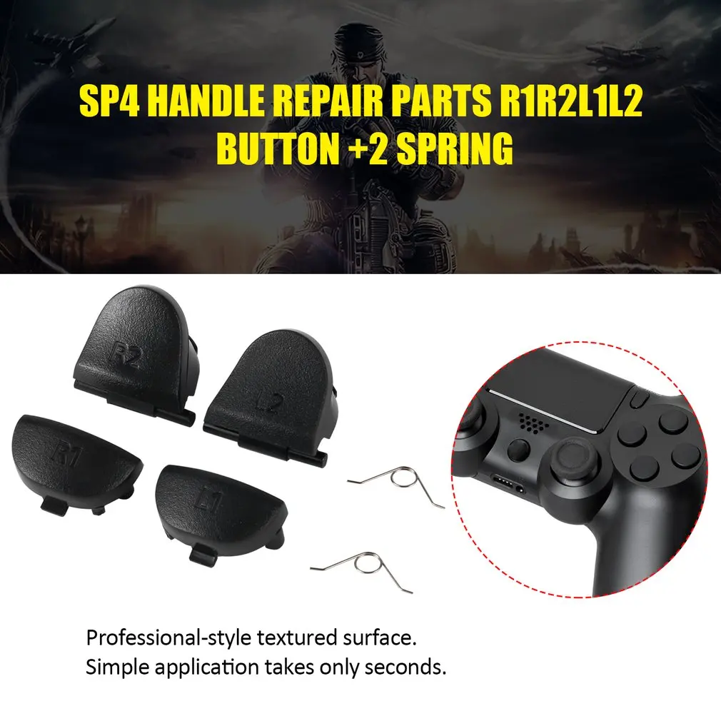 

Black Replace Buttons R1 L1 R2 L2 Triggers for Dualshock 4 For PS4 Controller