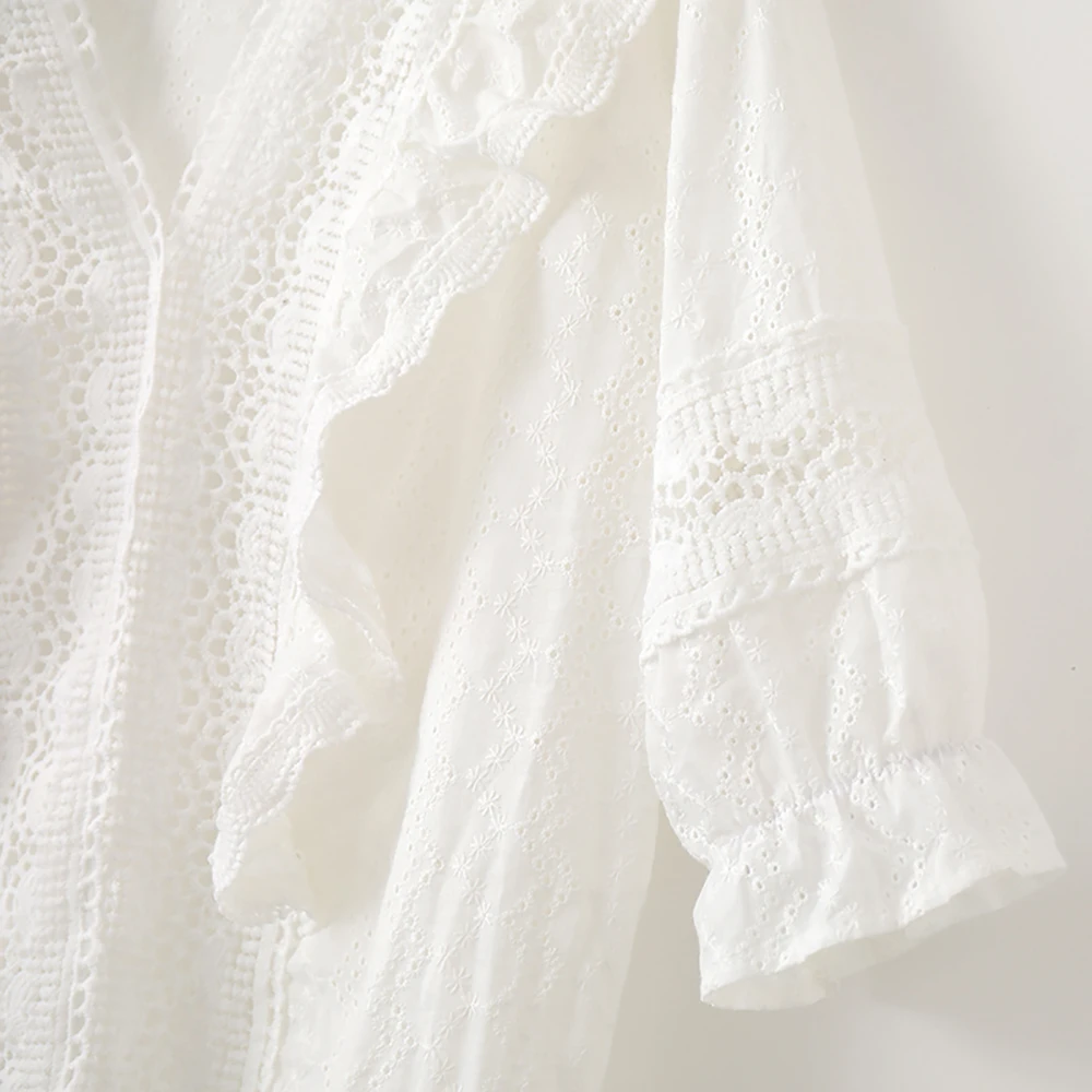 

Fashion Collared Chiffon Women Blouses Casual Elegant Straight Baggy Loose Short Sleeve Thin Shirts Button Up Summer Tops