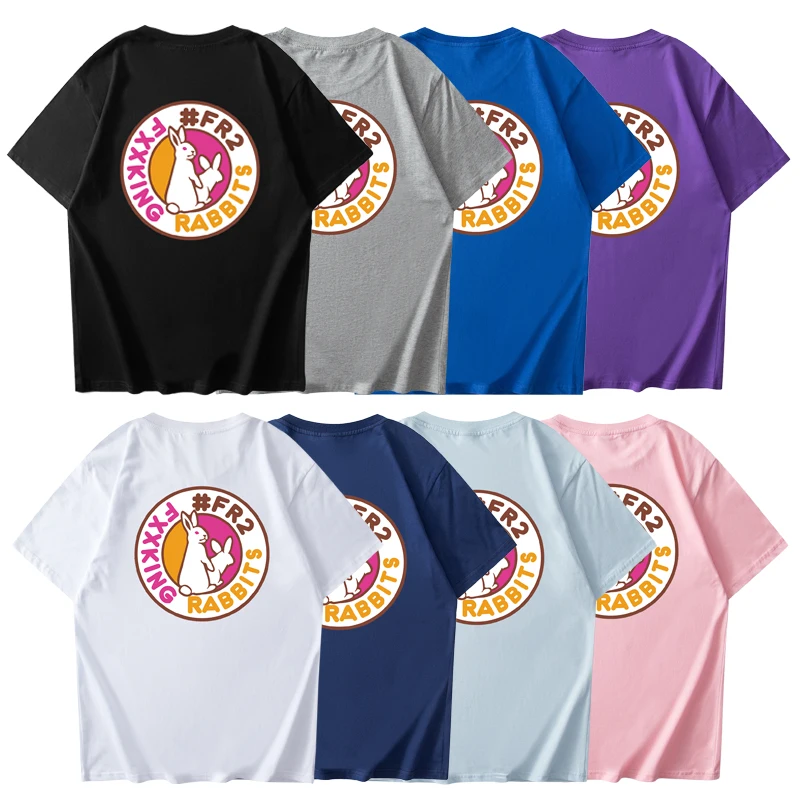 

Oversized FR2 T Shirt Casual Printing Men Women 1:1 High Quality Street Fashion FR2 Rabbits Short Sleeve