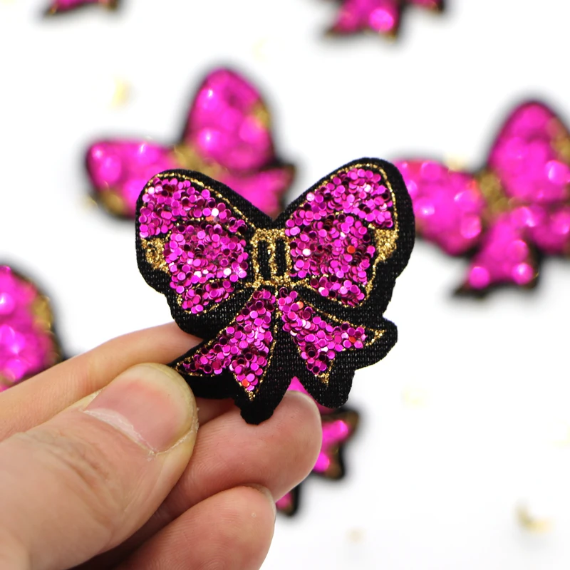 50 шт./лот Детские нашивки с блестками и бантом женская одежда сделай сам