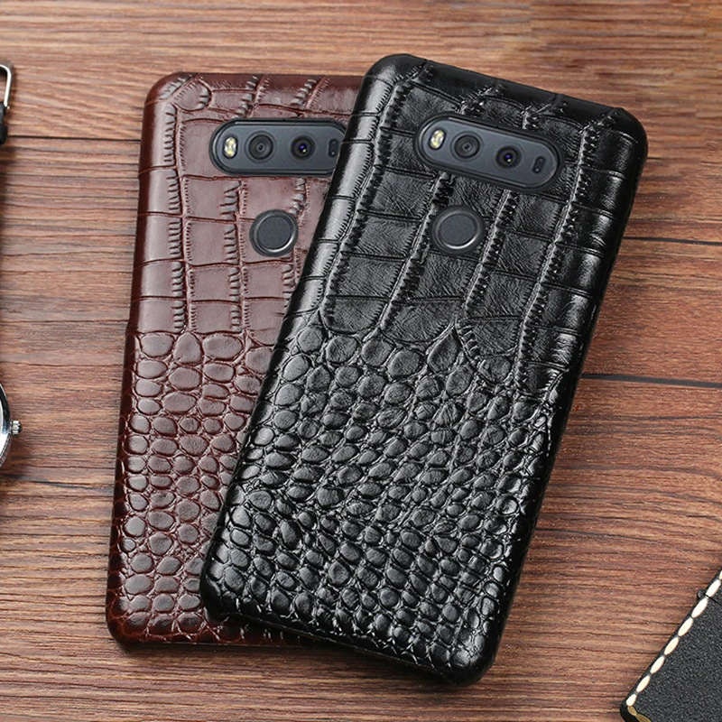 

Phone Case For LG G6 G7 V10 V20 V30 V40 V50 ThinQ G3 G4 G5 G6 G7 G8s ThinQ K40 K50 Luxury Crcodile Texture Cowhide Back Cover