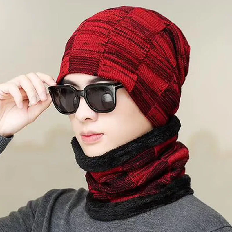 Корейская версия утолщенные и теплые вязаные шерстяные шапки для осенних зимних