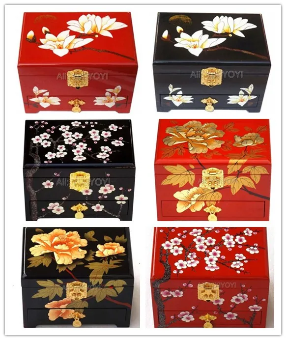 Деревянная шкатулка для ювелирных украшений с зеркалом 3 слоя|Упаковка и стойки