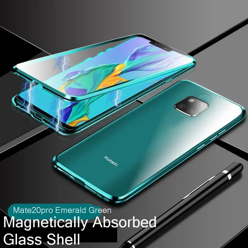 Магнитный 360 Полный Чехол для huawei mate 20 Pro P30 mate 20 Lite металлический передний задняя крышка из закаленного стекла huawei mate 20 Pro 20X чехлы