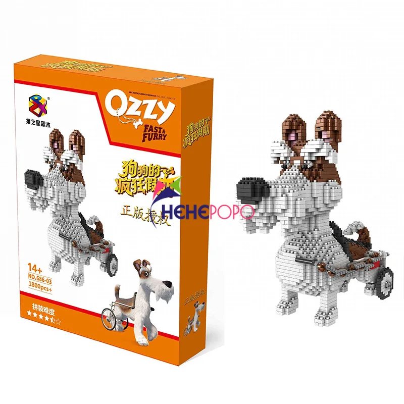 

1650pcs+ 686 Dog Family Creative Micro Diamond Particles Building Block Model Toy Pet Animal Block for Children Gift