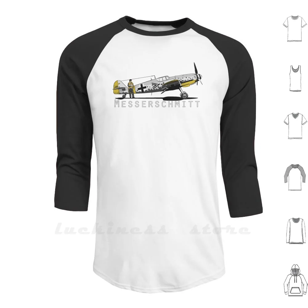 

Толстовки Messerschmitt Bf 109 с длинным рукавом Messerschmitt боевой самолет пилот Ww2 немецкий винтажный Siegeworks