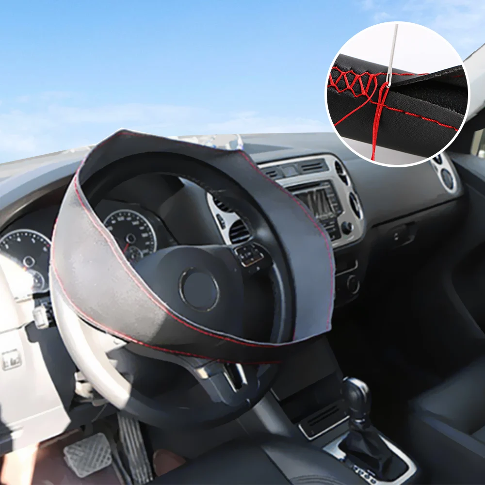 FORAUTO DIY Чехлы рулевого колеса автомобиля с иглой и нитью воздухопроницаемые из