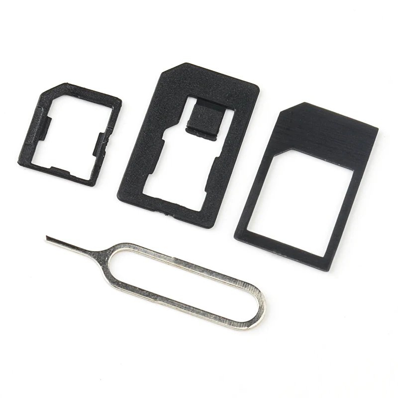 

4pcs/set Mobile Phone Black Transformation SIM Adapter Micro DIY Accessories Practical With Card Pin Repair Durable For 5 4 4S