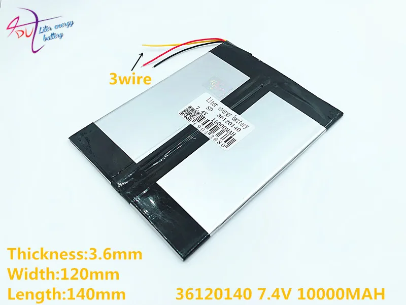 3 линии 7 4 В 10000 мАч 36120140 (полимерная литий-ионная батарея) Большие 5-дюймовые