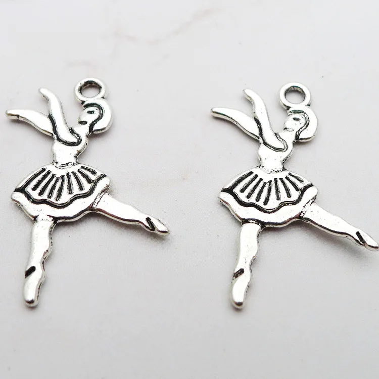 

20pcs Charms Ballet Girl 20x27mm Antique Silver Color Pendants DIY Crafts Making Findings Handmade Tibetan Jewelry