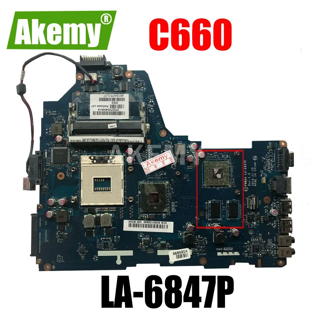 

Akemy PWWAA LA-6847P Rev 1,0 MB K000114920 для Toshiba Satellite A660 C660 Материнская плата ноутбука DDR3 HD 5430 GPU