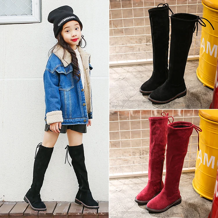

Winter Big Children Plus Velvet Warm Over Knee Long Snow Boots Snowboots For Girls Kids Boots New 2020 5 7 8 9 10 12 Years Old