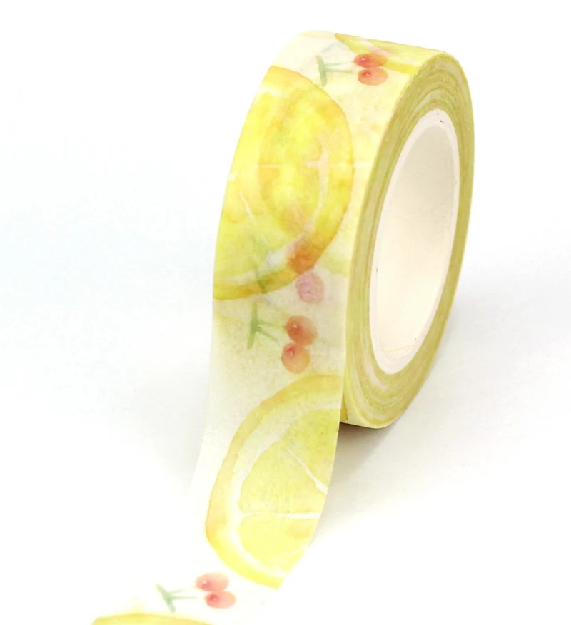 

10pcs/lot Decorative Cute Lemon Cherry Washi Tapes Paper DIY Scrapbooking Planner Adhesive Masking Tapes Kawaii Stationery