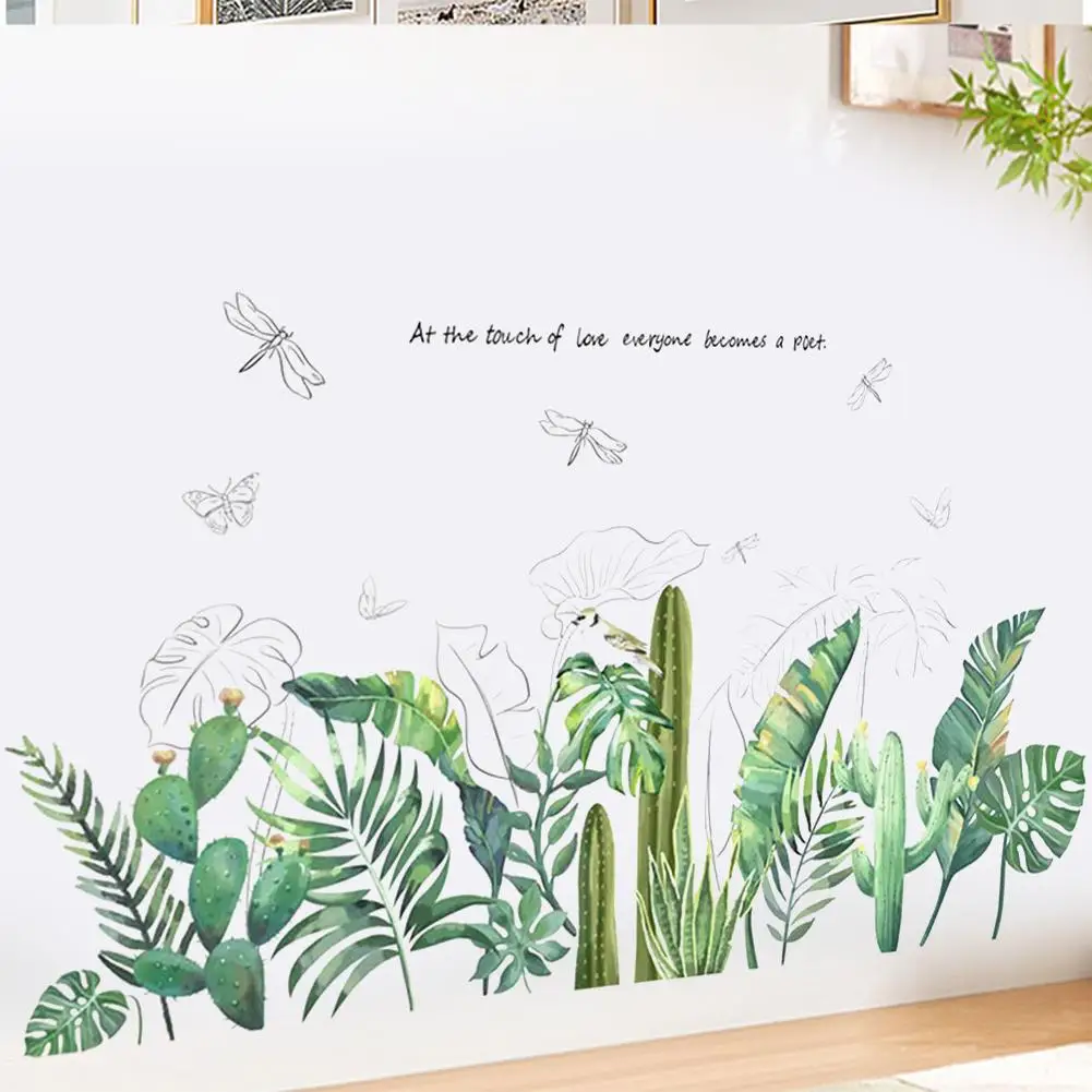 Художественная Наклейка на стену в виде листа аппликация пальмы украшение для