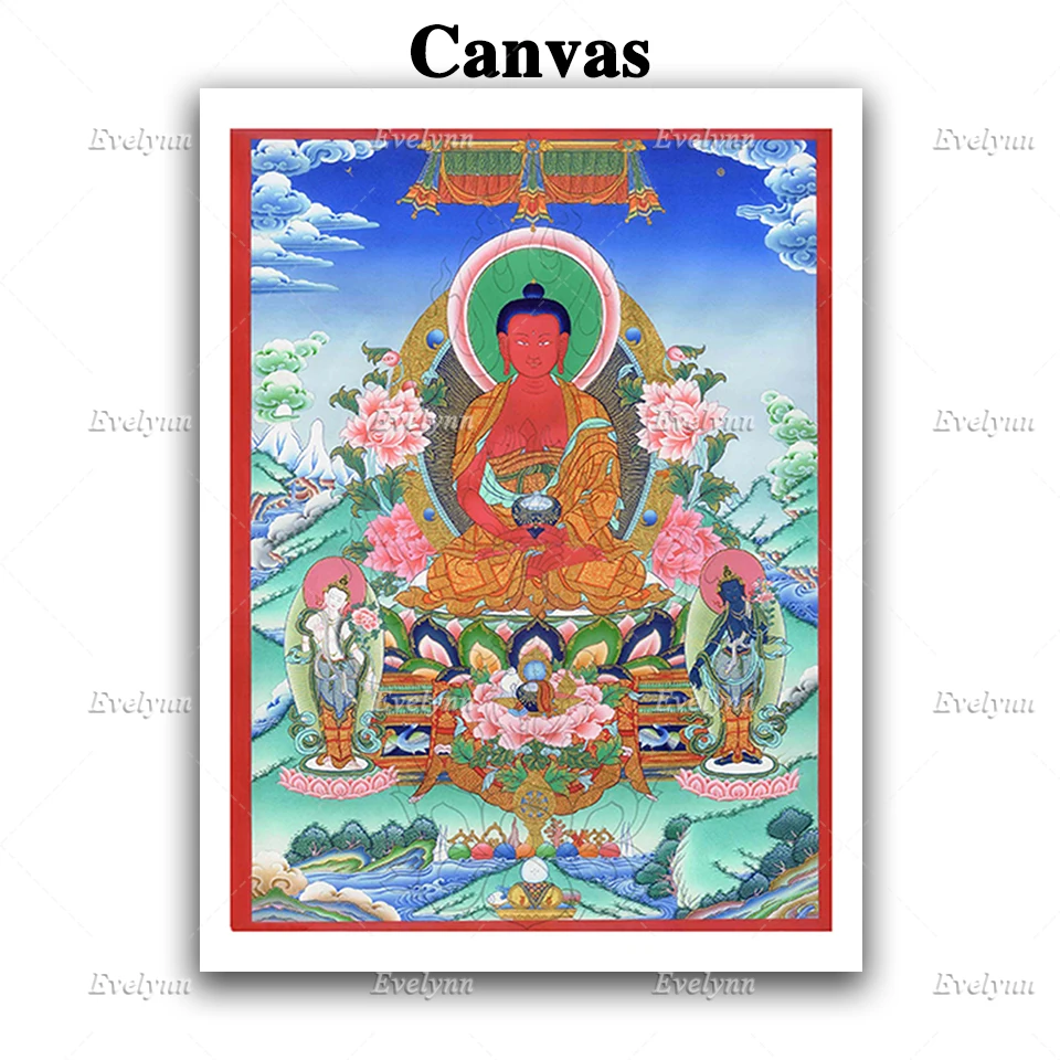 Будда амитха танка положение лотоса Непал винтажные буддийские художественные