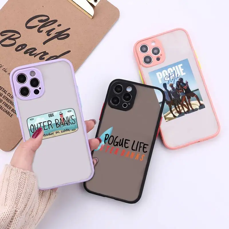 

Outer Banks-Livin' The Pogue Life Phone Case For iPhone 12 11 Mini Pro XR XS Max 7 8 Plus X Matte transparent Back Cover