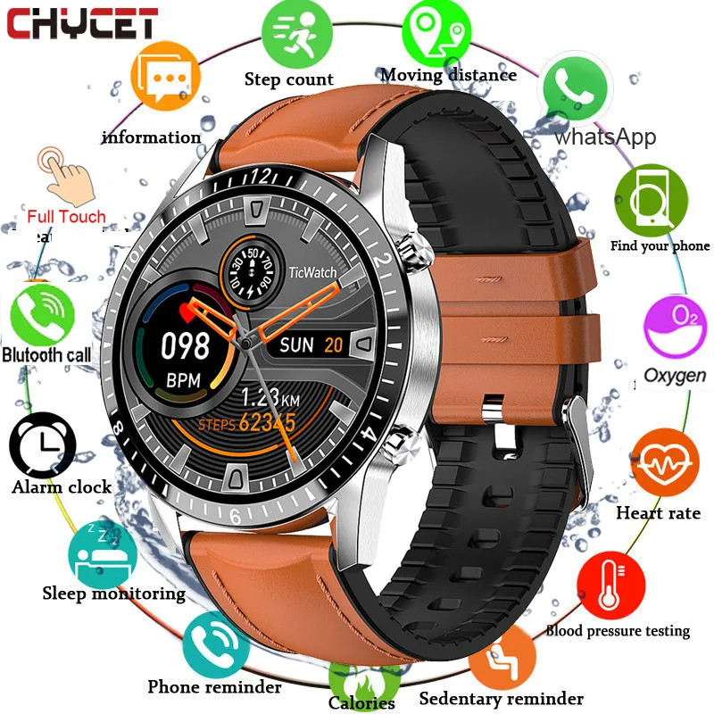 Смарт часы с Bluetooth вызовом для мужчин и женщин полный сенсорный круглый экран