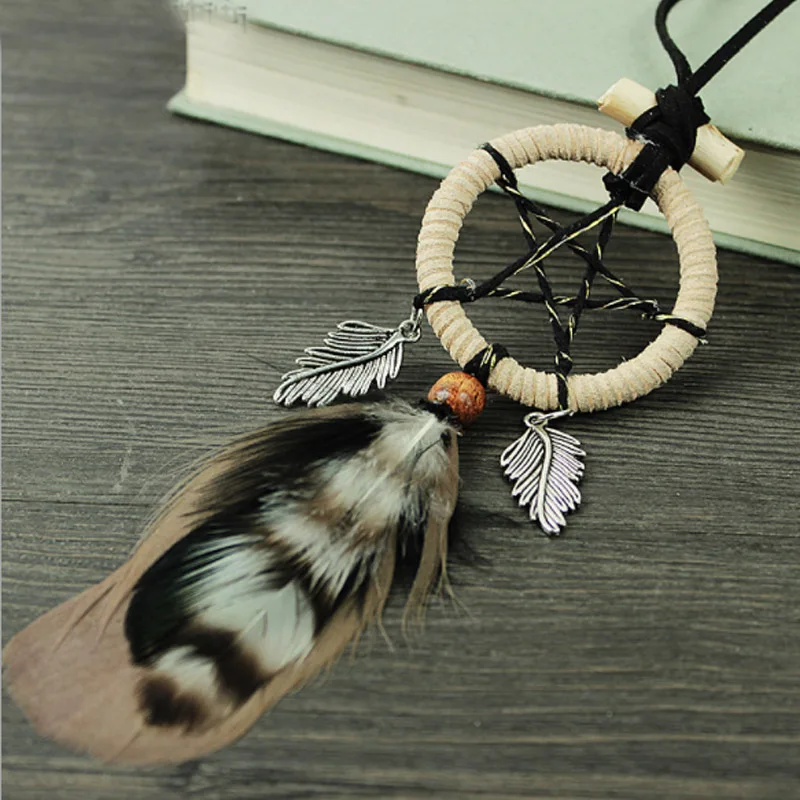 Подвеска с кулоном в виде пера Индиана Креативные украшения для автомобиля