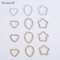 50pcslot star heart shape water drops twisted jump rings diy jewelry fingdings open split rings connectors for jewelry making