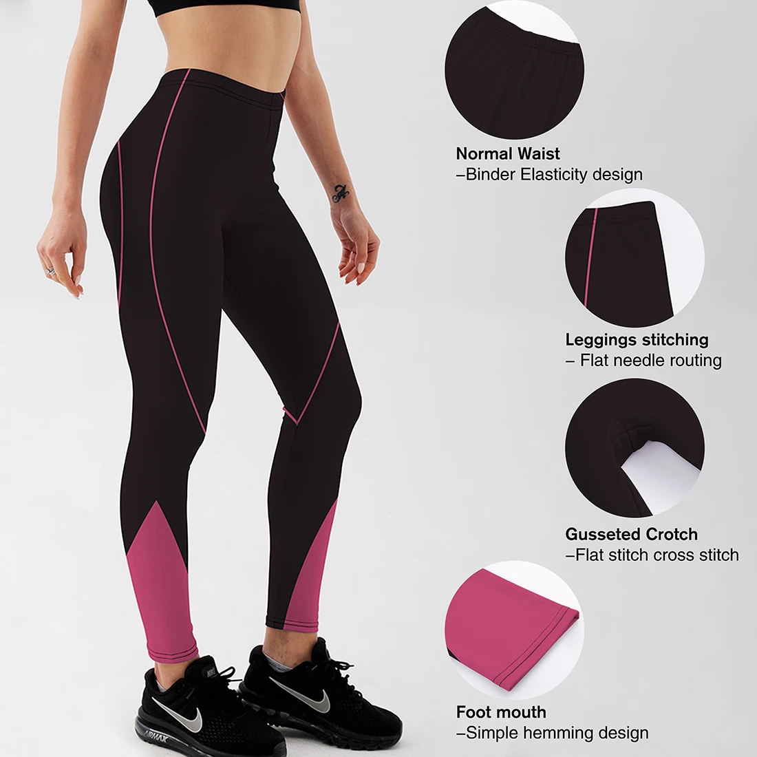 Новинка Летние Стильные женские леггинсы Quickitout контрастных цветов розовые и