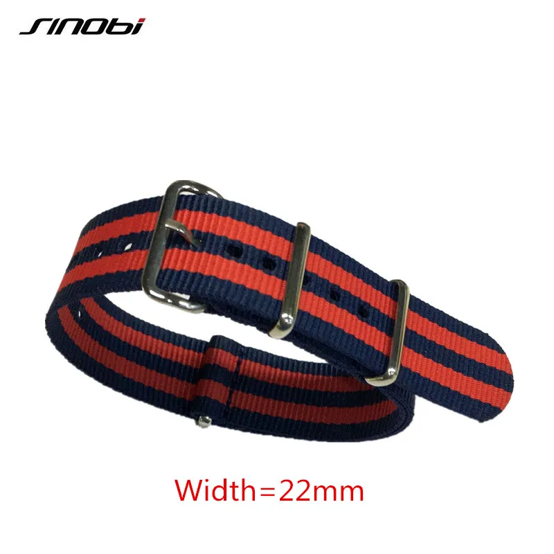 

Sinobi 20 22 mm Brand Army Sports nato fabric Nylon Bands Buckle belt watchband accessories For 007 James bond Watch Strap Gift